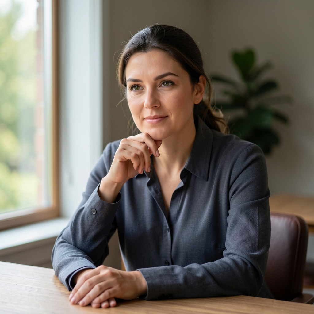 Editorial portrait of Eleanor Whitfield in soft natural light, nutrition writer